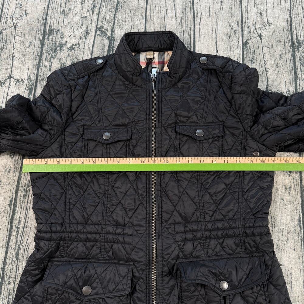 Burberry Brit Quilted Jacket Women XL Black Nova Check Lined Lightweight Coat - Picture 10 of 16